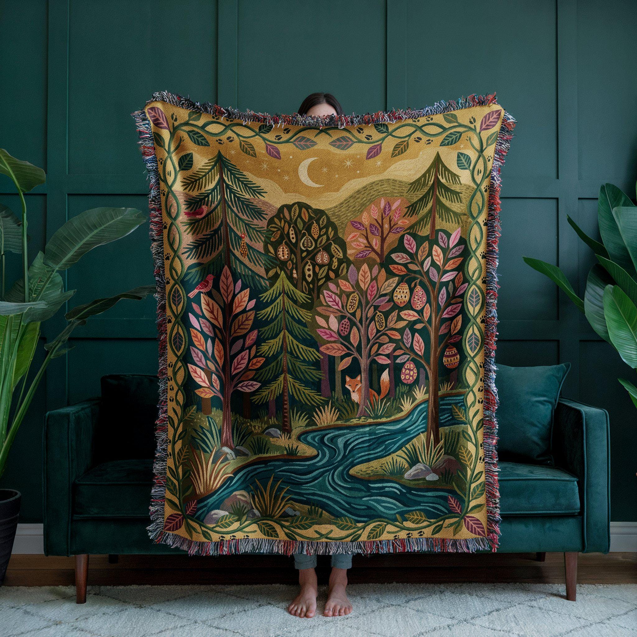 Enchanted Forest Woven Throw Blanket